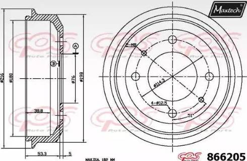 Maxtech 866205.0000 - Brake Drum autospares.lv