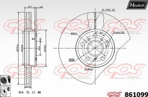 Maxtech 861099.6060 - Brake Disc autospares.lv