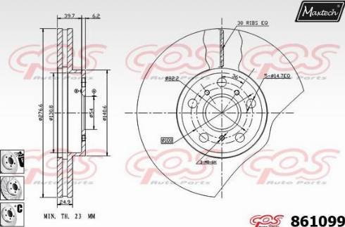 Maxtech 861099.6980 - Brake Disc autospares.lv