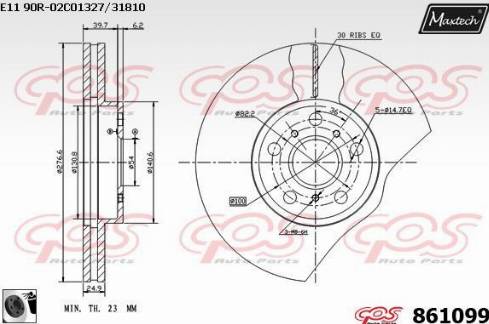 Maxtech 861099.0060 - Brake Disc autospares.lv