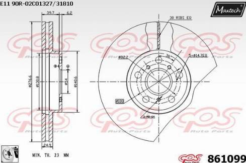 Maxtech 861099.0080 - Brake Disc autospares.lv