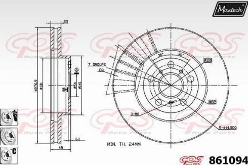 Maxtech 861094.6880 - Brake Disc autospares.lv