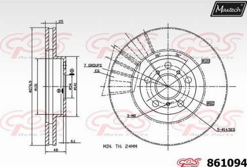 Maxtech 861094.0000 - Brake Disc autospares.lv