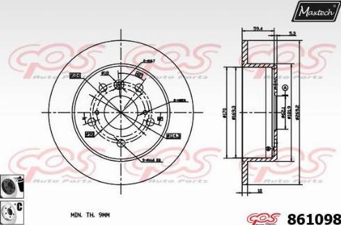 Maxtech 861098.6060 - Brake Disc autospares.lv