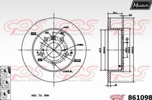 Maxtech 861098.6880 - Brake Disc autospares.lv