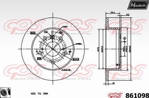 Maxtech 861098.0060 - Brake Disc autospares.lv