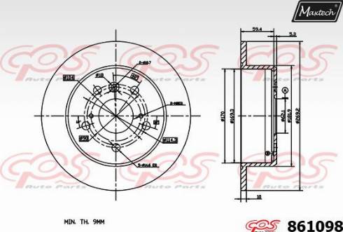 Maxtech 861098.0000 - Brake Disc autospares.lv