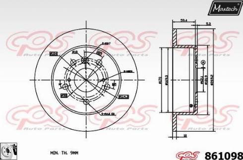 Maxtech 861098.0080 - Brake Disc autospares.lv