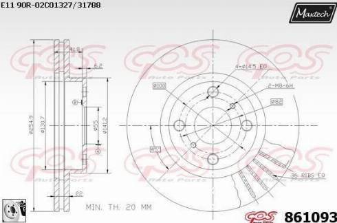 Maxtech 861093.0080 - Brake Disc autospares.lv