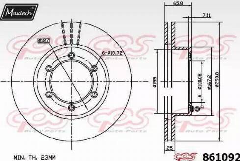 Maxtech 861092.6980 - Brake Disc autospares.lv