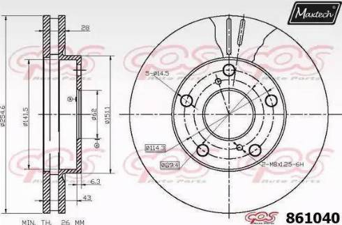 Maxtech 861040.6880 - Brake Disc autospares.lv