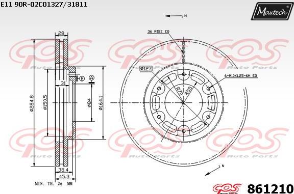 Maxtech 861040 - Brake Disc autospares.lv