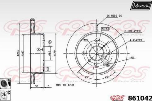 Maxtech 861042.6060 - Brake Disc autospares.lv