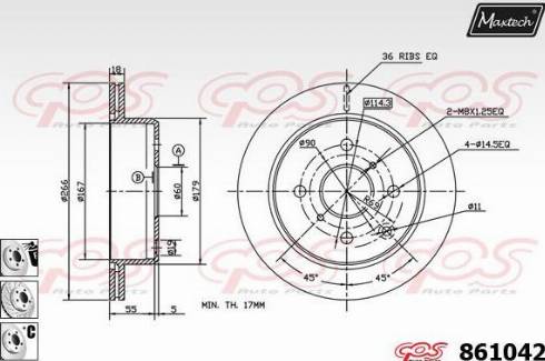 Maxtech 861042.6880 - Brake Disc autospares.lv