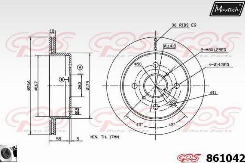 Maxtech 861042.0060 - Brake Disc autospares.lv