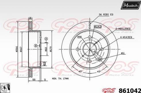 Maxtech 861042.0080 - Brake Disc autospares.lv