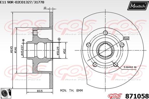 Maxtech 861001 - Brake Disc autospares.lv