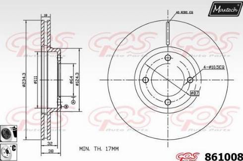 Maxtech 861008.6060 - Brake Disc autospares.lv