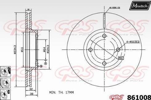 Maxtech 861008.6880 - Brake Disc autospares.lv