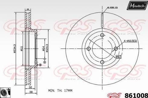 Maxtech 861008.0060 - Brake Disc autospares.lv