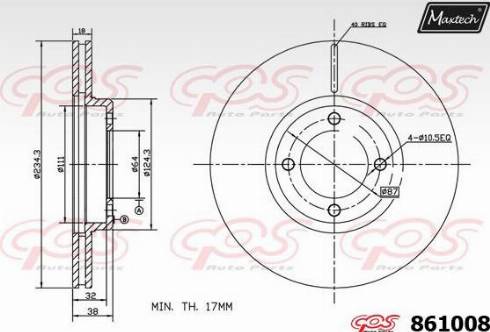 Maxtech 861008.0000 - Brake Disc autospares.lv