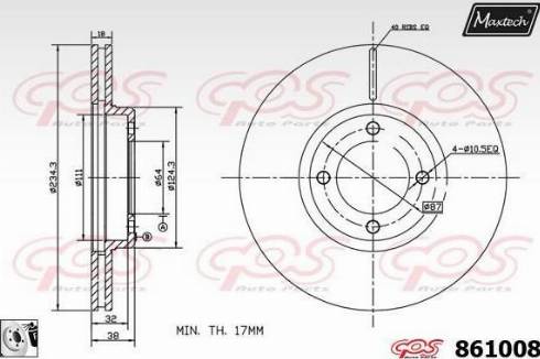 Maxtech 861008.0080 - Brake Disc autospares.lv