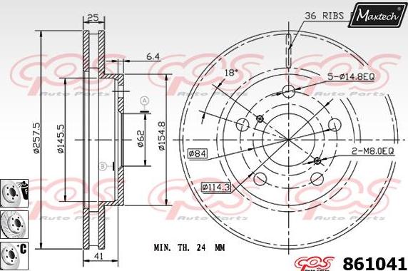 Maxtech 861008 - Brake Disc autospares.lv