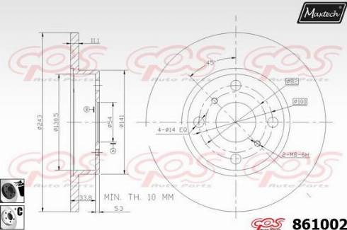 Maxtech 861002.6060 - Brake Disc autospares.lv