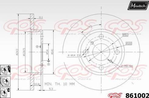 Maxtech 861002.6880 - Brake Disc autospares.lv