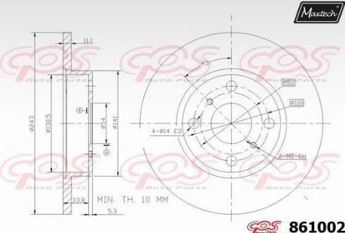 Maxtech 861002.0000 - Brake Disc autospares.lv