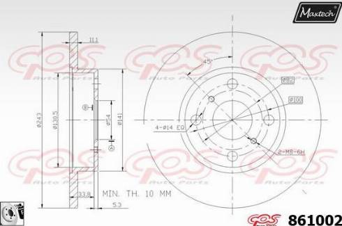 Maxtech 861002.0080 - Brake Disc autospares.lv