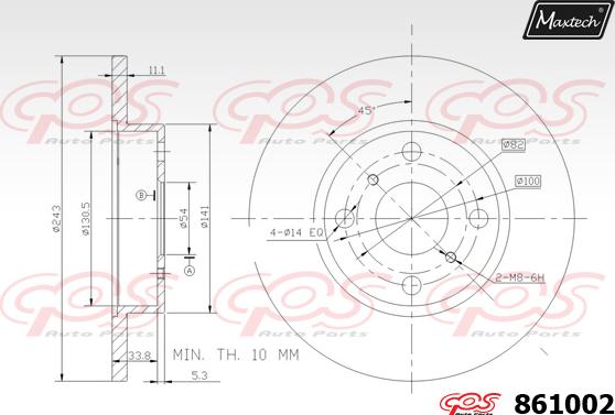 Maxtech 861002 - Brake Disc autospares.lv