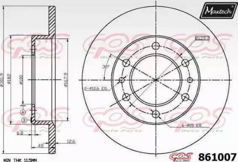 Maxtech 861007.0000 - Brake Disc autospares.lv