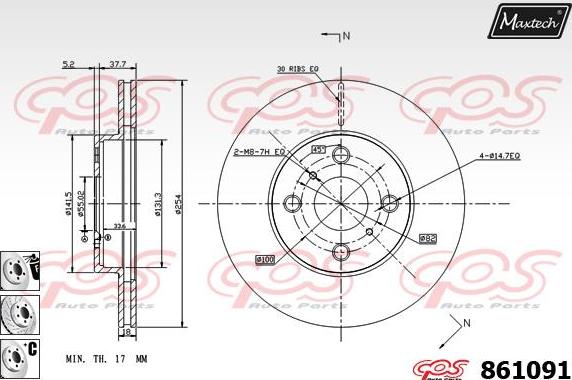 Maxtech 865213 - Brake Disc autospares.lv