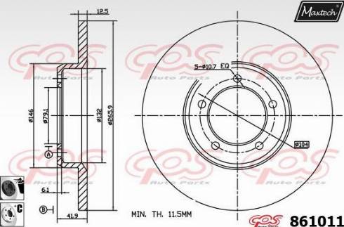 Maxtech 861011.6060 - Brake Disc autospares.lv