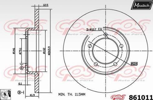 Maxtech 861011.0080 - Brake Disc autospares.lv