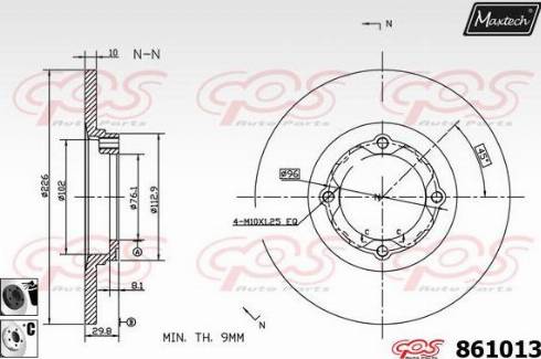 Maxtech 861013.6060 - Brake Disc autospares.lv