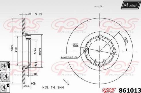 Maxtech 861013.6880 - Brake Disc autospares.lv