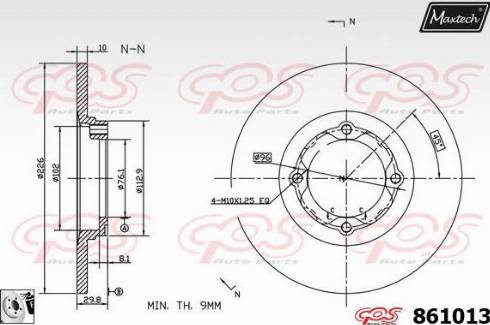 Maxtech 861013.0080 - Brake Disc autospares.lv