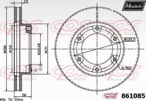 Maxtech 861085.6880 - Brake Disc autospares.lv