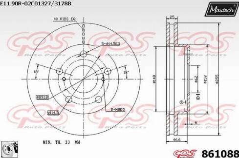 Maxtech 861088.0080 - Brake Disc autospares.lv