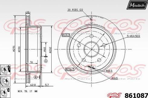 Maxtech 861087.6980 - Brake Disc autospares.lv