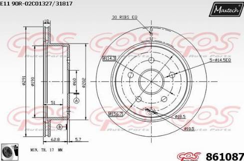 Maxtech 861087.0060 - Brake Disc autospares.lv