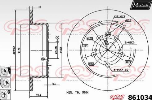 Maxtech 861034.6980 - Brake Disc autospares.lv