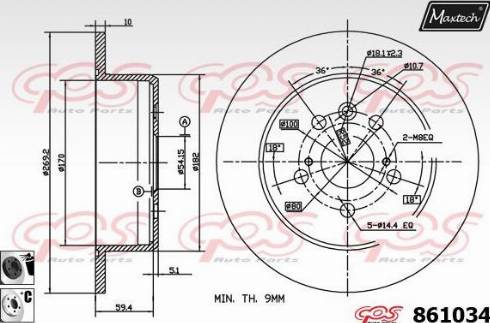 Maxtech 861034.6060 - Brake Disc autospares.lv