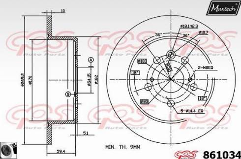 Maxtech 861034.0060 - Brake Disc autospares.lv