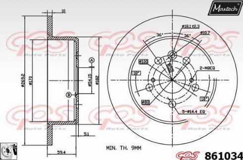 Maxtech 861034.0080 - Brake Disc autospares.lv