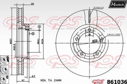 Maxtech 861036.6980 - Brake Disc autospares.lv