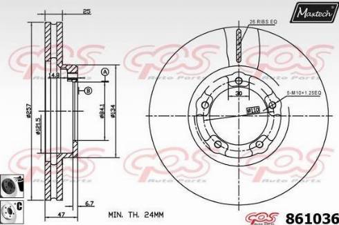 Maxtech 861036.6060 - Brake Disc autospares.lv