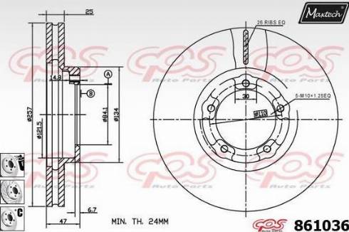 Maxtech 861036.6880 - Brake Disc autospares.lv